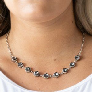 Paparazzi Starlit Socials Silver Necklace and Earring Set